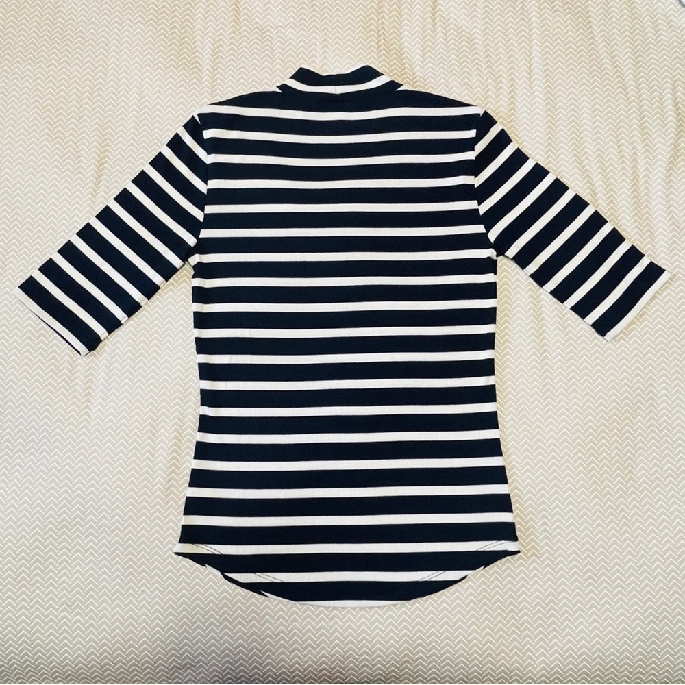 GAP Striped Mini Rib Mock Tee - Picture 4 of 7